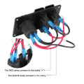 2 Gangs Dual USB Port Car Marine Rocker Switch Panel for Car Boat RV